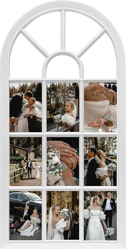 إطارات صور مجمعة مقوسة من J.M.Deco لديكور الحائط، تحمل 9 قطع مقاس 4 × 6 صور، إطار صورة معلق على الحائط - ذهبي قديم in Kuwait