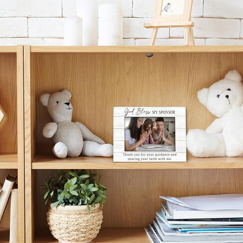 Confirmation Sponsor Gifts Picture Frame 4x6, Christian Catholic Confirmation Gifts Wooden Picture Frame, Thank You Gift, God Bless My Sponsor Decorative Photo Frames for Table Desk Decor in Kuwait