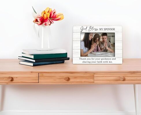 Confirmation Sponsor Gifts Picture Frame 4x6, Christian Catholic Confirmation Gifts Wooden Picture Frame, Thank You Gift, God Bless My Sponsor Decorative Photo Frames for Table Desk Decor in Kuwait