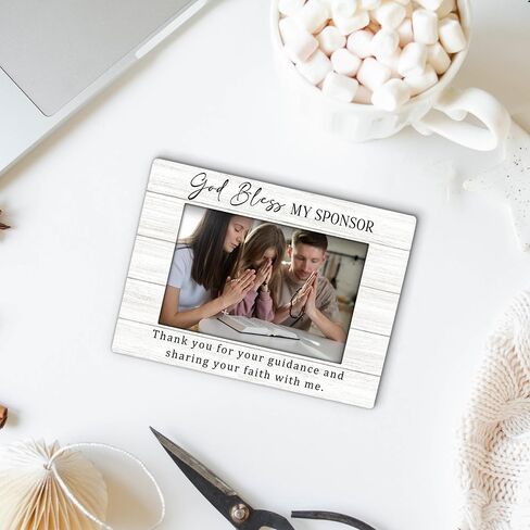 Confirmation Sponsor Gifts Picture Frame 4x6, Christian Catholic Confirmation Gifts Wooden Picture Frame, Thank You Gift, God Bless My Sponsor Decorative Photo Frames for Table Desk Decor in Kuwait