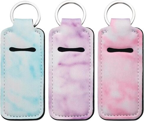 3PCS Stylish Chapstick Holder Car Keychain,Portable Key Fob Holder Cars Accessories with Car Key Ring for Women/Girl in Kuwait