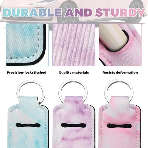 3PCS Stylish Chapstick Holder Car Keychain,Portable Key Fob Holder Cars Accessories with Car Key Ring for Women/Girl in Kuwait