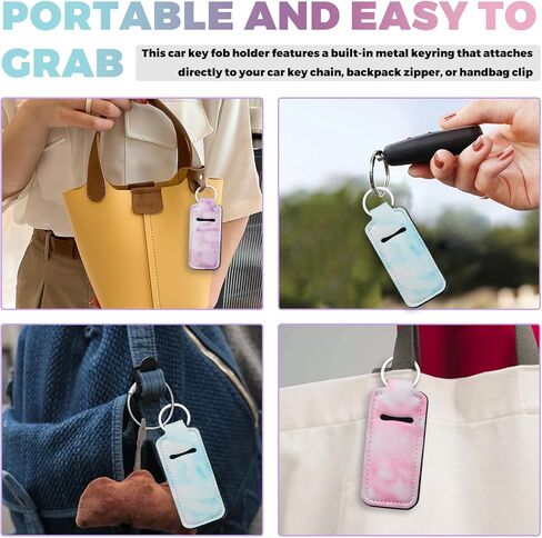 3PCS Stylish Chapstick Holder Car Keychain,Portable Key Fob Holder Cars Accessories with Car Key Ring for Women/Girl in Kuwait