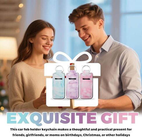 3PCS Stylish Chapstick Holder Car Keychain,Portable Key Fob Holder Cars Accessories with Car Key Ring for Women/Girl in Kuwait