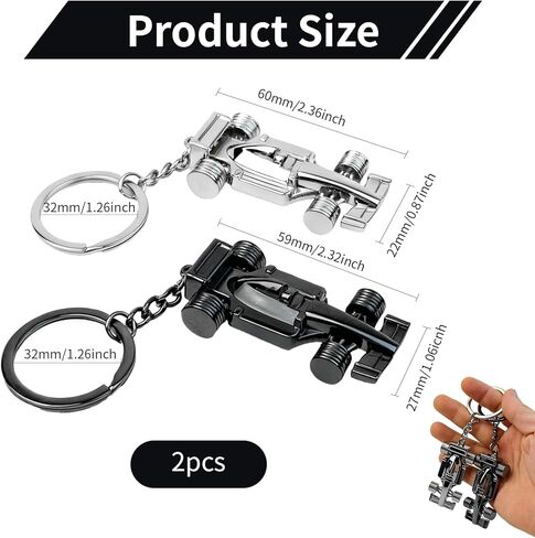 2PCS F1 Keychain, Formula 1 Racing Keychain, Ferrari Keychains Gifts for Men Boyfriend Father, Ferrari Themed F1 Metal Car Model Keychains Accessories for Car Enthusiasts and Collectors in Kuwait