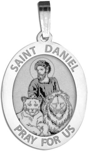 PicturesOnGold.com Saint Daniel Oval Religious Medal - 3/4 Inch X 1 Inch -Sterling Silver in Saudi Arabia