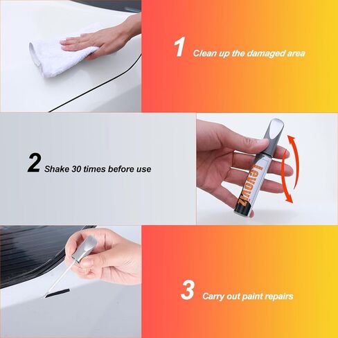 Touch Up Paint For Cars Black, Auto Deep Scratch Fill Repair, Erase Automotive Scratches, Touchup Paint Pen Nick Removal For Various Cars 0.4 oz (Grey) in Saudi Arabia