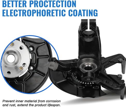 HARUMA 698-375 Front Left Wheel Hub Bearing & Steering Knuckle Assembly Driver Side for VW 1998-2010 Beetle, 2010 Beetle Cabrio, 1999-2010 Golf, 1999 2000 2001 2002 2003 2004 2005 Jetta, 1J0498465 in Saudi Arabia
