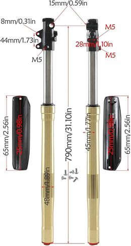 15mm Axle 45/48mm 790mm Front Forks Suspension Shock Absorber for Motocross Dirt Pit Bike 110cc 125cc 150cc 200cc 250cc Apollo Taotao SSR in Kuwait
