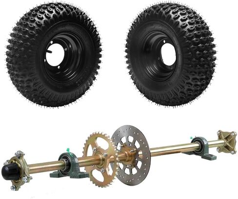 44" Go Kart Axle Kit with 16x8-7 ATV Tires - Complete Rear Axle & Wheel Assembly for UTV, Dune Buggy, Quad Bike & Lawn Mower | Includes 1120mm Heavy Duty Axle & 4PR Tubeless All Terrain Tires in Kuwait