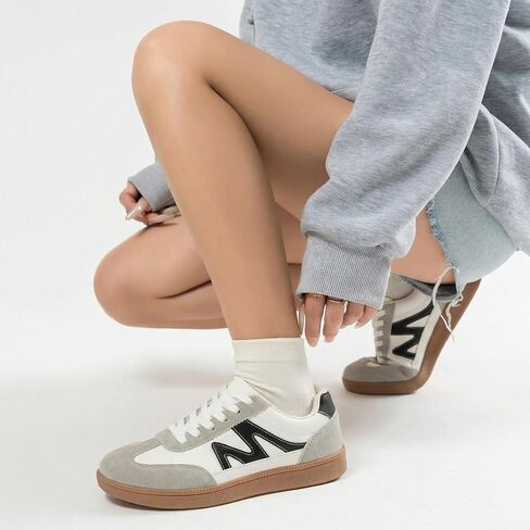 Women's Fashion Sneakers, Comfortable Lightweight Womens Casual Sneakers, Breathable Durable Grey Women's Running Sneakers for Walking Running Shopping Cycling in Kuwait