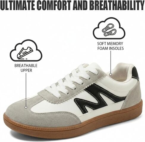 Women's Fashion Sneakers, Comfortable Lightweight Womens Casual Sneakers, Breathable Durable Grey Women's Running Sneakers for Walking Running Shopping Cycling in Kuwait