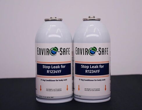ENVIRO-SAFE StopLeak Additive for R1234YF Systems|A/C Seal Conditioner & Leak Preventer|2-4oz-Cans Only in Kuwait
