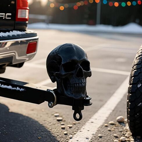 Cover Cap for The Trailer Coupling, Applicable Trailer Covers Diameter of 50mm, Christmas Car Trailer Coupling Cover, Truck, Recreational Vehicle Accessories. (Skull-Black) in Saudi Arabia