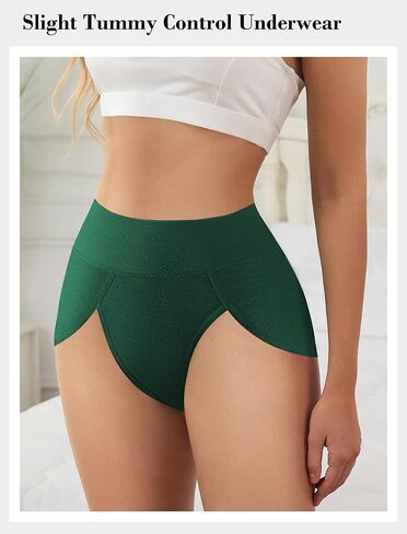 MISSWHO High Cut Women Underwear High Waisted Cotton Tagless Full Coverage Briefs Ladies 5 Pack Panties (Regular, Plus Size) in Saudi Arabia