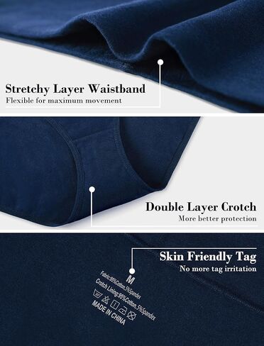 MISSWHO High Cut Women Underwear High Waisted Cotton Tagless Full Coverage Briefs Ladies 5 Pack Panties (Regular, Plus Size) in Saudi Arabia