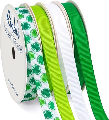 Ribbli Valentine Day Ribbon ، 4 Rolls Grosgrain Ribbon Use for Valentines Day Craft ، Wrapp Home Decor in Kuwait
