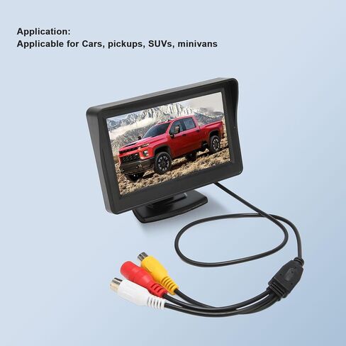 شاشة كاميرا احتياطية مقاس 4.3 بوصة ملونة TFT LCD، شاشة عرض خلفية قابلة للدوران بتيار مستمر 12 فولت (عرض عكسي للرؤية الخلفية فقط) لشاحنة السيارة RV Minivan in Saudi Arabia