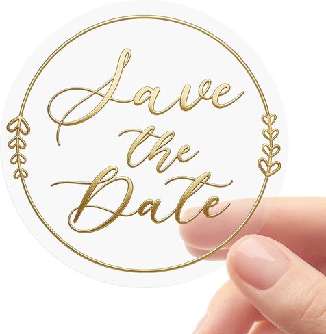 100 x Save the Date Envelope Seals, Silver Foil Save the Date Stickers, Clear Wedding Stickers, Save the Date Labels, Silver Embossed Foil Favor Stickers, Transparent Stickers, 1.6inch (Silver) in Kuwait