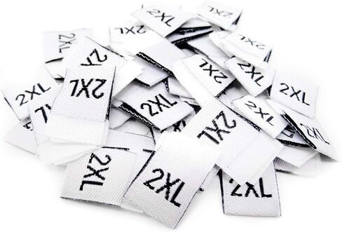 400PCS White Polyester Clothes Size Labels Tags Clothing Sewing Labels Fabric Embroidered Labels Shirt Garment Tags, Sew on Clothes, 8 Sizes in Saudi Arabia