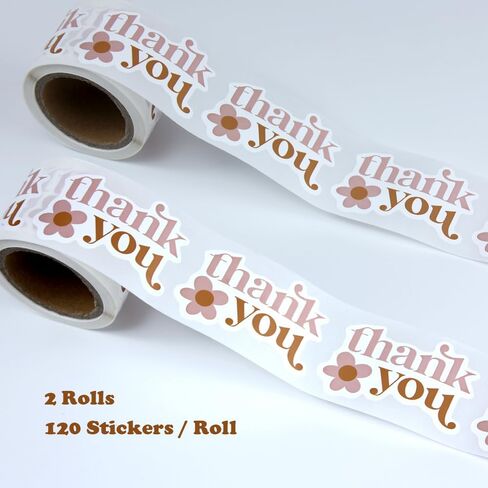 2.4 Inch Big Thank You Stickers 2 Rolls for Small Business 240 Pcs Large Personalized Waterproof Handmade Food Tamper-Proof Self-Adhesive Sealing Sticker Labels for Envelope Gift Bags Baking Packaging in Kuwait