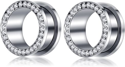 2G 0G 00G F136 Titanium Ear Gauges Screw Fit Flesh Tunnels Plugs Earrings Hypoallergenic Implant Medical Grade Surgical Steel Earring Plugs Piercing Jewelry for Women Men 12mm 14mm 16mm in Saudi Arabia