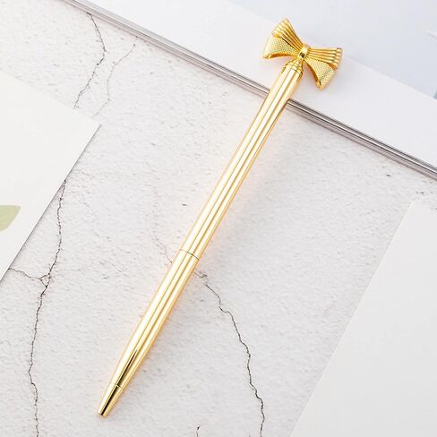3 Pieces Bow Decoration Twist Metal Ballpoint Pen Ball Pen 1.0 MM Black Ink in Saudi Arabia