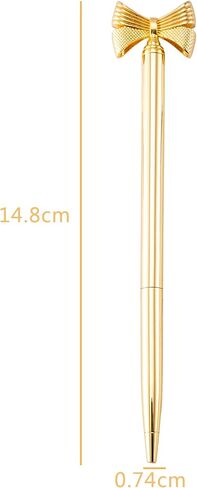 3 Pieces Bow Decoration Twist Metal Ballpoint Pen Ball Pen 1.0 MM Black Ink in Saudi Arabia