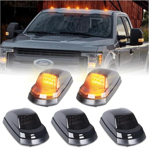 POPMOTORZ 5PCS LED Cab Roof Marker Lights 18 LED Amber Roof Top Clearance Lights LED Cab Marker Lamps For 2017-2022 Ford F250 F350 F450 F550 Super Duty Led Roof Running Lights in Saudi Arabia