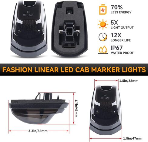 POPMOTORZ 5PCS LED Cab Roof Marker Lights 18 LED Amber Roof Top Clearance Lights LED Cab Marker Lamps For 2017-2022 Ford F250 F350 F450 F550 Super Duty Led Roof Running Lights in Saudi Arabia