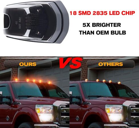 POPMOTORZ 5PCS LED Cab Roof Marker Lights 18 LED Amber Roof Top Clearance Lights LED Cab Marker Lamps For 2017-2022 Ford F250 F350 F450 F550 Super Duty Led Roof Running Lights in Saudi Arabia