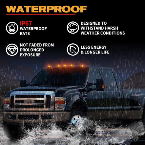 POPMOTORZ 5PCS LED Cab Roof Marker Lights 18 LED Amber Roof Top Clearance Lights LED Cab Marker Lamps For 2017-2022 Ford F250 F350 F450 F550 Super Duty Led Roof Running Lights in Saudi Arabia