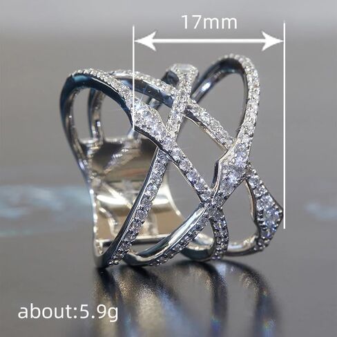 نهاية والخلود متقاطع X حلقة تشيكوسلوفاكيا مكعب زركونيا تويست 14K مطلية بالذهب خاتم الزفاف الفرقة مكتنزة Statment الفرقة الدائري in Kuwait