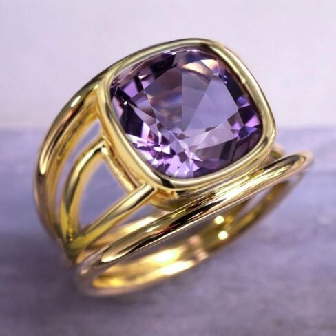 Fashion Synthetic Purple Cubic Zirconia Rings for Women Wedding Party Rings Jewelry in Saudi Arabia