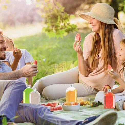 Plastic Bottles with Caps,24 Pack Clear Juice Bottles Flask Bottle Reusable Mini Beverage Container,Clear Bulk Drink Containers with Lids for Juicing, Smoothie, Drinking and Other Beverages (10 Oz) in Kuwait