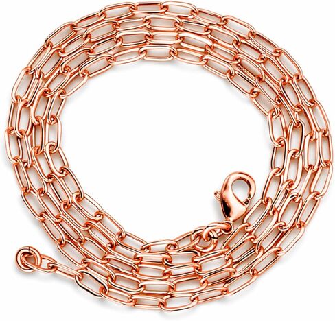 Handmade Copper Paperclip Chain Necklace for Women & Men, Minimalist Unisex Fashion Jewelry, Secure Lobster Clasp in Kuwait