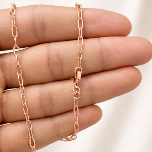 Handmade Copper Paperclip Chain Necklace for Women & Men, Minimalist Unisex Fashion Jewelry, Secure Lobster Clasp in Saudi Arabia