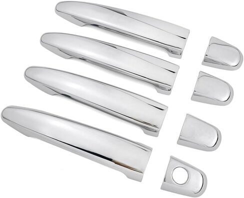 Chrome Door Handle Cover Trim for Toyota Camry XV40 2007-2011 Avalon X30 2006-2012 Sienna 2004-2010 Tacoma 2005-2011 Accessories Exterior Decor (No Smart Enter Holes) in Kuwait