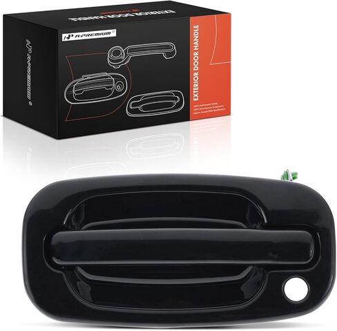 A-Premium Front Left Driver Side Exterior Door Handle with Keyhole Compatible with Chevrolet Silverado 1500 2500 3500, Tahoe, Suburban 1500 & GMC Sierra 1500 2500 & Cadillac Escalade, Smooth Black in Saudi Arabia