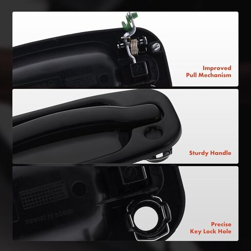 A-Premium Front Left Driver Side Exterior Door Handle with Keyhole Compatible with Chevrolet Silverado 1500 2500 3500, Tahoe, Suburban 1500 & GMC Sierra 1500 2500 & Cadillac Escalade, Smooth Black in Saudi Arabia