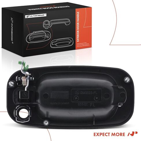 A-Premium Front Left Driver Side Exterior Door Handle with Keyhole Compatible with Chevrolet Silverado 1500 2500 3500, Tahoe, Suburban 1500 & GMC Sierra 1500 2500 & Cadillac Escalade, Smooth Black in Saudi Arabia