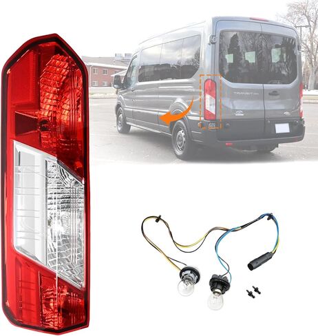 مجموعة مصابيح الذيل الجانبية للسائق الأيسر متوافقة مع 2015-2025 Ford Transit 150 250 350 350HD المصباح الخلفي مع المصابيح والحزام استبدال OE # CK4Z13405G 166-02779L FO2800242C in Kuwait