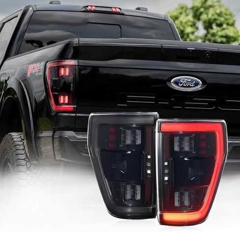 Morimoto XB LED Taillight OEM Upgrade Fits 2021-2023 Ford F-150, Plug and Play BLIS Compatible Smoked Taillight Assemblies with LED Turn Signal & UV Coated Lens (LF735.2) in Kuwait