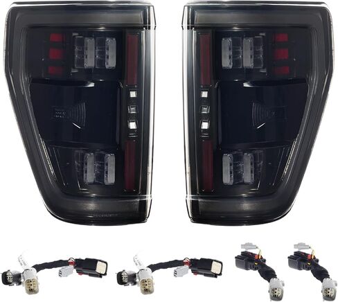 Morimoto XB LED Taillight OEM Upgrade Fits 2021-2023 Ford F-150, Plug and Play BLIS Compatible Smoked Taillight Assemblies with LED Turn Signal & UV Coated Lens (LF735.2) in Kuwait