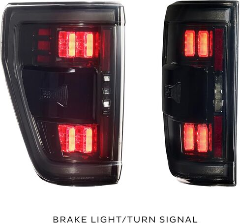 Morimoto XB LED Taillight OEM Upgrade Fits 2021-2023 Ford F-150, Plug and Play BLIS Compatible Smoked Taillight Assemblies with LED Turn Signal & UV Coated Lens (LF735.2) in Kuwait