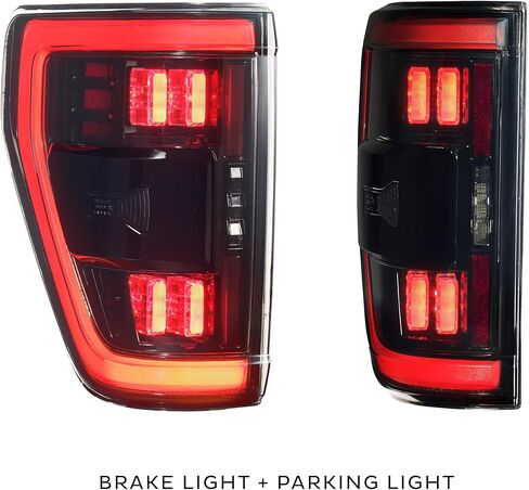 Morimoto XB LED Taillight OEM Upgrade Fits 2021-2023 Ford F-150, Plug and Play BLIS Compatible Smoked Taillight Assemblies with LED Turn Signal & UV Coated Lens (LF735.2) in Kuwait