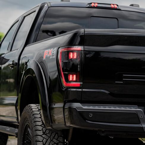 Morimoto XB LED Taillight OEM Upgrade Fits 2021-2023 Ford F-150, Plug and Play BLIS Compatible Smoked Taillight Assemblies with LED Turn Signal & UV Coated Lens (LF735.2) in Kuwait