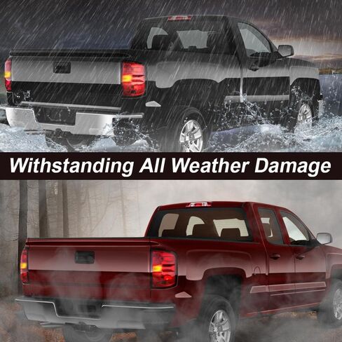 CROSSDESIGN Rear Tail Lights Assembly Red Lens Right Passenger Side Compatible With 2016-2019 Chevy Silverado 1500 2500HD, Fit GMC Sierra 3500HD in Kuwait