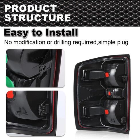 CROSSDESIGN Rear Tail Lights Assembly Red Lens Right Passenger Side Compatible With 2016-2019 Chevy Silverado 1500 2500HD, Fit GMC Sierra 3500HD in Kuwait