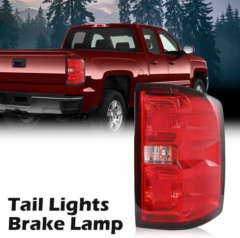 CROSSDESIGN Rear Tail Lights Assembly Red Lens Right Passenger Side Compatible With 2016-2019 Chevy Silverado 1500 2500HD, Fit GMC Sierra 3500HD in Kuwait